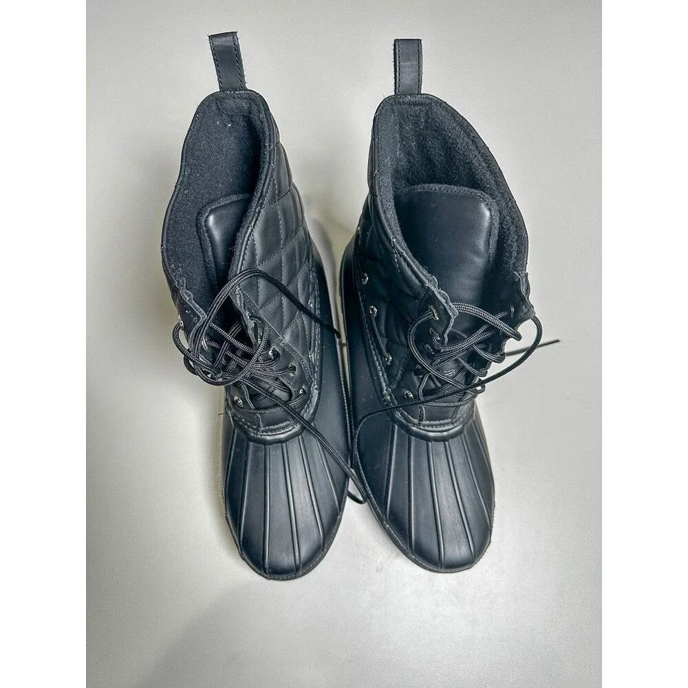 Sperry Men’s Quilted Winter Duck Boots Black Size 10M Waterproof Insulated STS83
